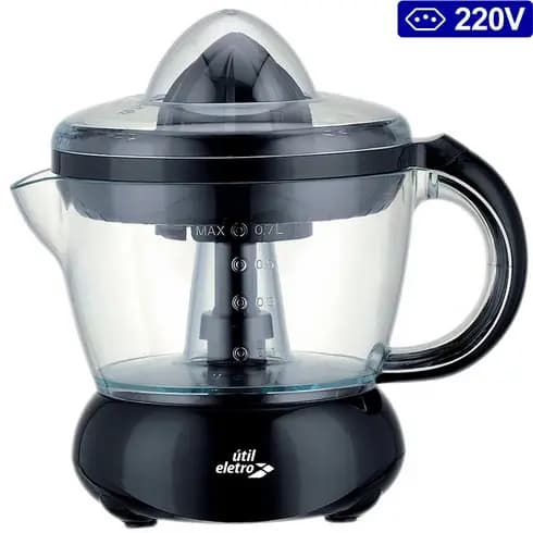 Espremedor de Frutas Elétrico 220v, Útil Eletro, Preto - Super Promoção