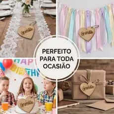 Chaveiros Formato Coração 5x5 cm - Pacote com 100 Unidades