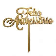 Topo De Bolo Feliz Aniversário Balão Topper