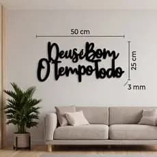 quadro decorativo Deus e bom o tempo todo mdf pintado