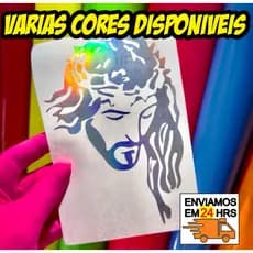 [15x10,8cm] Adesivo | Rosto Jesus | fundo vazado