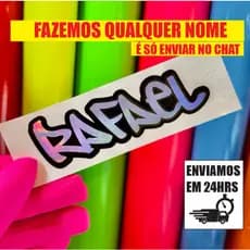 [Leia a descrição] Adesivo |  COM SEU NOME l com fundo preto