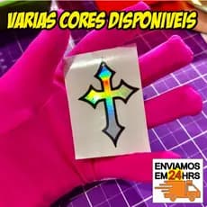 6x4cm | Mini adesivo | Cruz | Para capacete