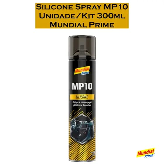 Silicone em Spray c/ 300ml Perfumado Automotivo p/ Couro Borracha Plástico Unidade e Kit MUNDIAL PRIME