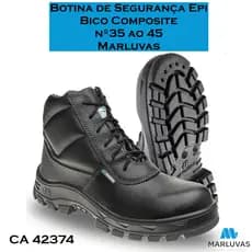 Bota Epi Botina Segurança  Bico Composite Manobreiro Palmilha Antiperfuro 50b29 CA 42374 MARLUVAS