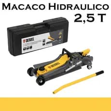 Macaco Hidraulico Com Trava, Tipo Jacaré 2,5 T, Com Maleta Plástica / DENZEL
