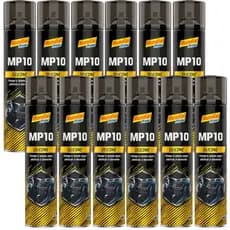Kit 12x Silicone em Spray Automotivo Mundial Prime Protege Couro Borracha Plástico