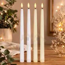 2 Velas de Led Grandes 25cm Com Chama Realista