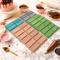 Molde Forma Para Chocolate De Silicone Barra Quadriculada Decoração
