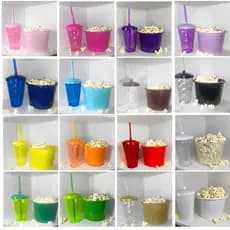 Kit Cinema 25 Balde 1,5l Pipoca + 25 Twister Colorido 400ml