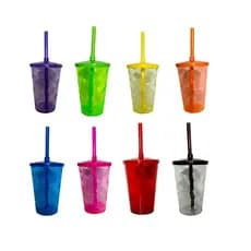 Copos Twister 400ml Com Tampa E Canudo 5 a 15 Unids Para FESTA P/ Personalizar -VARIAS CORES