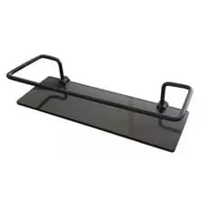 Porta Shampoo Reto Preto Com Vidro Fumê 30x10