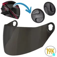 KIT FIXAÇÃO VISEIRA REPOSIÇÃO PRO TORK CAPACETE R8 NEW LIBERTY FOUR + TRAVAS LATERAIS BOTÕES VISEIRA