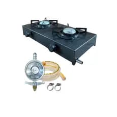 Fogão Cooktop De Mesa Portátil A Gás 2 Bocas camping com mangueira e regulador de gás GLP botijão
