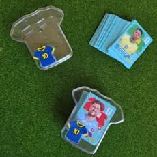 Porta figurinha Tema Futebol Copa do mundo  9x9x3,5cm