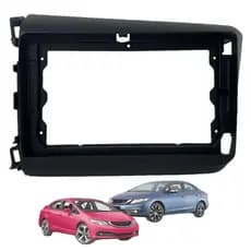 Moldura 9' 2din Civic G9 2012 A 2016 Preto Central Multimidia Nikita