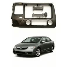 Moldura Painel 2 Din Multimidia 9 Polegadas Honda New Civic 2007 2008 2009 2010 2011 Grafite Painel