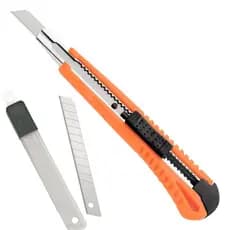 Kit Estilete Profissional Metal 9mm Estreito Insulfilm Envelopamento Artesanato Retratil + 10 Laminas