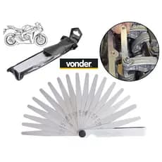 Calibre De Folga Regulagem Mecânico 0,05mm A1,00 Mm 13 Lâminas Regular Valvulas Moto Carro Maquinas