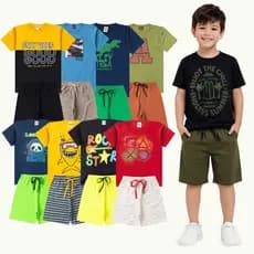 Kit 6 Peças Conjunto Infantil Menino Verão 1 ao 16 - 3 Conjuntos Roupa Infantil