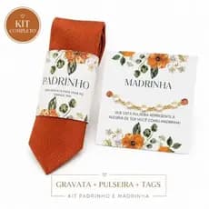 Kit PULSEIRA COM TAG E GRAVATA COM TAG MADRINHA E PADRINHO