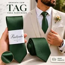 KIT GRAVATAS COM TAG PARA PADRINHOS