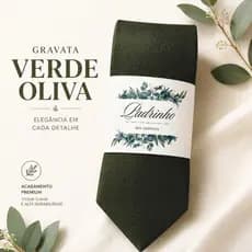 GRAVATA COM TAG VERDE OLIVA ESCURO PARA PADRINHOS DE CASAMENTO LEMBRANCINHA PARA PADRINHO
