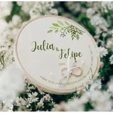 PORTA ALIANÇA BASTIDOR PERSONALIZADO