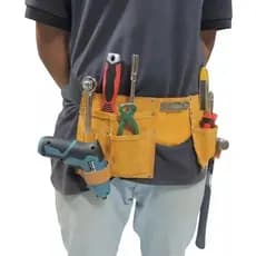 Bolsa Cinto Kit Ferramentas Couro 11 Bolsos Starfer Ideal para Organizar e Carregar Ferramenta