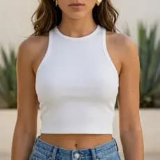 blusa regata canelada feminina casual básica elegante