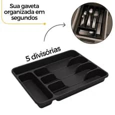 Porta talheres separador 25,5x35 organizador de talher e utensílios gaveta premium