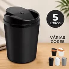 Lixeira 5 Litros Cozinha Banheiro Tampa Basculante Plástico Resistente
