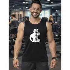 Regata Machão Para Academia No Pain No Gain Treino Pesado Musculação Suplementos PROMOÇÃO