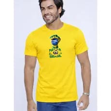 Camiseta Camisa Verde Amarela Azul Unissex 100% Algodão Patria Amada Brasil
