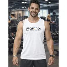 Regata Camiseta Camisa Maromba Para Academia Probiotica Suplemento Pré Treino Academia