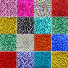 Miçanga Bola Bolinha Lisa Leitosa 6mm 200 pçs p/ artesanato em geral Colar Pulseira Tiara Chinelos