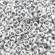 Miçanga Infantil Letras Vogais A E I O U Aprox 400 Unidades