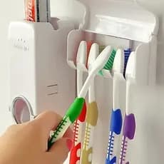 Suporte Pasta De Dente e Escova Automático  Branco Sistema de vácuo Formato de Bico Universal