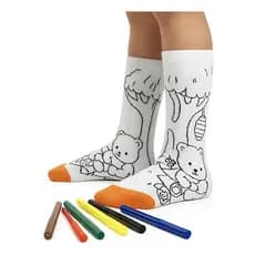 Meia Infantil Com Canetinhas kids Goods Colorir Pintar