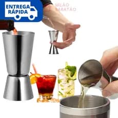 Dosador Duplo De Bebidas Medidor Coquetel Inox Bartender Drink Whisky Vodka Gin Licor 25/50 ML