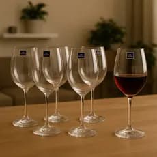 Jogo 6 Taças de Vinho 580ml Cristal Bohemia Titanium Cristalyte – Elegância Vinhos Tintos e Brancos