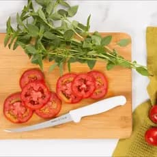 Faca De Filetar Tomate Sushi Legumes Frutas Cor Branca Inox