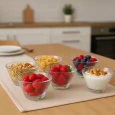 Jogo de Bowls de Vidro Transparente Barroco 6 Unidades 300ml | Tigelas Para Sobremesa, Cereal e Salada
