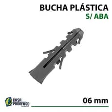 BUCHA PLÁSTICA C/ 6 mm - S/ ABA