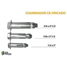 CHUMBADOR CB ZINCADO - KIT c/ 3 UNIDADES.
