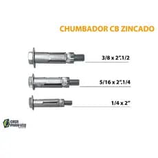 CHUMBADOR CB ZINCADO - KIT c/ 5 UNIDADES