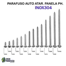 PARAFUSO - 5,5x - AUTO ATARRAXANTE PANELA PHILIPS - AÇO INOX 304 - 50 Unidades