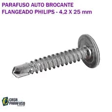 Parafuso Brocante Flangeado Phillips 4,2 X 25 mm (8X1") - 100 unidades