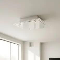 Lustre Plafon De Vidro Fosco Sobrepor Quadrado 26cm X 26cm Para 01 Lâmpada E27 110v  220v Bivolt E27
