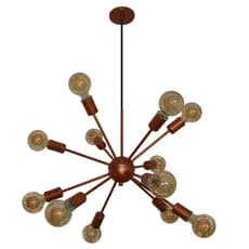 Lustre Luminária Pendente Modelo Sputinik 12 Hastes - Ideal Mesa Jantar, Sala, Quarto, loja, Comércio - Várias Cores